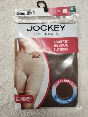 • Jockey Essentials Seamfree NoChafe Slipshort Brown Tan248 Soft CoolComfy 5XL
